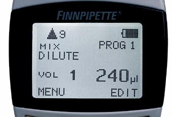 Finnpipette Novus LCD 화면