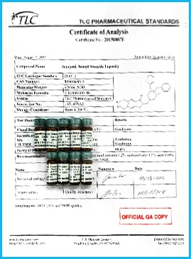 TLC Pharmaceutical Standards Certificate of Analysis